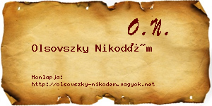 Olsovszky Nikodém névjegykártya